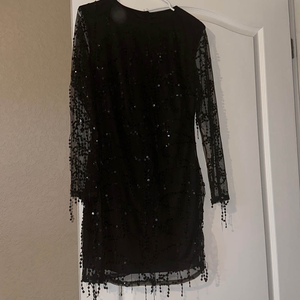 NWOT black sequin dress size L